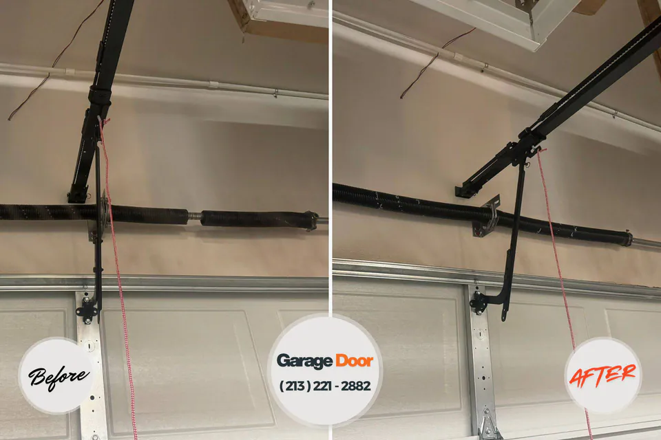 Before and after: garage door repair Lexington, OH